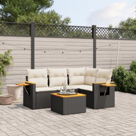 5-teiliges Gartenmöbel-Set und Kissen aus synthetischem Rattan schwarz von , Gartensets - Ref: Foro24-3259179, Preis: 337,99 ...