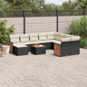 Gartensofagarnitur 11-teilig mit schwarzen Kissen aus synthetischem Rattan. von , Gartensets - Ref: Foro24-3260642, Preis: 66...