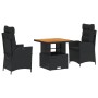 Garden dining set 3 pieces with black synthetic rattan cushions by , Garden sets - Ref: Foro24-3277445, Price: 339,39 €, Disc...