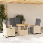 Garten-Essgruppe mit 4-teiligen Kissen aus synthetischem Rattan in Beige. von , Gartensets - Ref: Foro24-3277432, Preis: 556,...