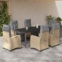 Set comedor de jardín 7 pzas con cojines ratán sintético beige de , Conjuntos de jardín - Ref: Foro24-3213028, Precio: 969,44...