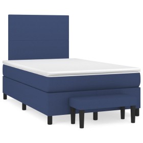 Box spring bed with blue fabric mattress 120x190 cm by , Beds and slatted bases - Ref: Foro24-3270347, Price: 444,99 €, Disco...