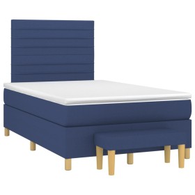 Cama box spring con colchón tela azul 120x190 cm de , Camas y somieres - Ref: Foro24-3270417, Precio: 444,99 €, Descuento: %