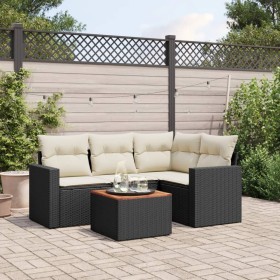 Gartenmöbel-Set, 5-teilig, mit schwarzen Polstern aus synthetischem Rattan von , Gartensets - Ref: Foro24-3256434, Preis: 318...