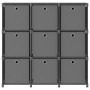 Estantería de 9 cubos con cajas de tela gris 103x30x107,5 cm de vidaXL, Librerías y estanterías - Ref: Foro24-322613, Precio:...