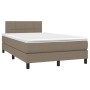 Cama box spring con colchón y LED tela gris taupe 120x190 cm de , Camas y somieres - Ref: Foro24-3270043, Precio: 391,13 €, D...