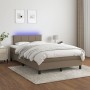 Cama box spring con colchón y LED tela gris taupe 120x190 cm de , Camas y somieres - Ref: Foro24-3270043, Precio: 391,13 €, D...