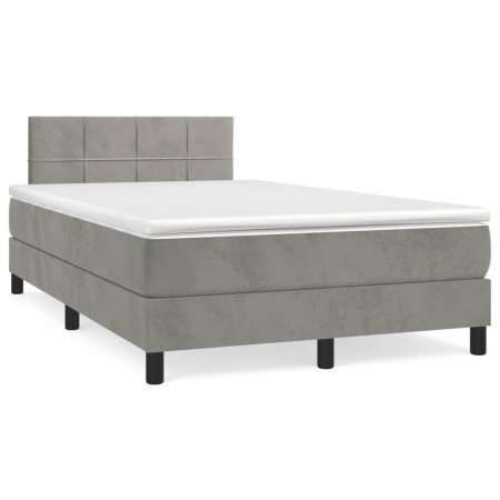 Boxspringbett mit hellgrauem Samtmatratze 120x190 cm. von , Betten und Lattenroste - Ref: Foro24-3269837, Preis: 375,60 €, Ra...