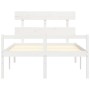 Cama para personas mayores con cabecero madera maciza blanco de vidaXL, Camas y somieres - Ref: Foro24-3195327, Precio: 157,2...