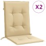 Zwei Sitzkissen mit niedriger Rückenlehne, beige melange Stoff, 100x50x4 cm. von , Kissen für Stühle und Sofas - Ref: Foro24-...