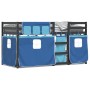 Bunk bed with solid pine wood curtains in blue, 90x190 cm. by , Beds and slatted bases - Ref: Foro24-3283884, Price: 209,40 €...