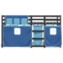 Bunk bed with solid pine wood curtains in blue, 90x190 cm. by , Beds and slatted bases - Ref: Foro24-3283884, Price: 209,40 €...