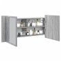 Badezimmerschrank mit Spiegel und LED-Licht in Grau Sonoma 100x12x45 cm von , Badezimmerwaschtische - Ref: Foro24-834960, Pre...