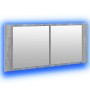 Badezimmerschrank mit Spiegel und LED-Licht in Grau Sonoma 100x12x45 cm von , Badezimmerwaschtische - Ref: Foro24-834960, Pre...