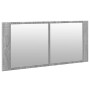 Armario de baño con espejo y luz LED gris Sonoma 100x12x45 cm de , Tocadores de baño - Ref: Foro24-834960, Precio: 94,95 €, D...