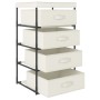 Storage rack 4 fabric baskets cream steel by vidaXL, Lockers and storage cabinets - Ref: Foro24-322624, Price: 39,11 €, Disco...