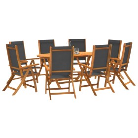 Juego comedor de jardín 9 pzas madera maciza acacia y textileno de , Conjuntos de jardín - Ref: Foro24-3279257, Precio: 712,0...