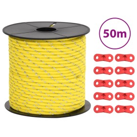 Wind rope with reflective strips and tensioners 50 m 4 mm by , Tent Accessories - Ref: Foro24-4008126, Price: 13,99 €, Discou...