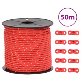 Wind rope with reflective strips and tensioners 50 m 4 mm by , Tent Accessories - Ref: Foro24-4008124, Price: 13,99 €, Discou...