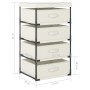 Storage rack 4 fabric baskets cream steel by vidaXL, Lockers and storage cabinets - Ref: Foro24-322624, Price: 39,11 €, Disco...