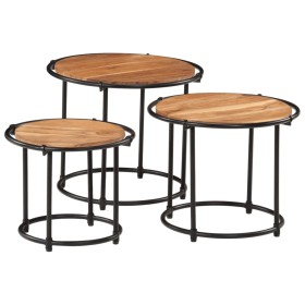 Stackable tables, set of 3, made of solid acacia wood. by , Side tables - Ref: Foro24-358931, Price: 137,99 €, Discount: %