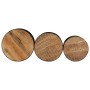 High bar tables in drum shape, set of 3, made of solid rough mango wood. by , Side tables - Ref: Foro24-358933, Price: 214,69...