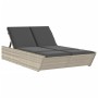 Double sun lounger with light gray synthetic rattan cushions by , Loungers - Ref: Foro24-368184, Price: 293,68 €, Discount: %