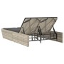 Double sun lounger with light gray synthetic rattan cushions by , Loungers - Ref: Foro24-368184, Price: 293,68 €, Discount: %