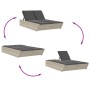 Double sun lounger with light gray synthetic rattan cushions by , Loungers - Ref: Foro24-368184, Price: 293,68 €, Discount: %