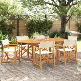 Folding garden chairs 6 units, cream white fabric by , Garden chairs - Ref: Foro24-3208917, Price: 326,28 €, Discount: %