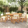 Folding garden chairs 6 units, cream white fabric by , Garden chairs - Ref: Foro24-3208917, Price: 326,66 €, Discount: %