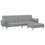 Sofá cama de 2 plazas con taburete tela gris claro de , Sofás - Ref: Foro24-3258141, Precio: 334,88 €, Descuento: %