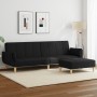 Zweiplätziges Schlafsofa mit Hocker, schwarzer Stoff. von , Sofas - Ref: Foro24-3258143, Preis: 330,86 €, Rabatt: %