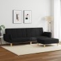 Zweiplätziges Schlafsofa mit Hocker, schwarzer Stoff. von , Sofas - Ref: Foro24-3258143, Preis: 330,86 €, Rabatt: %