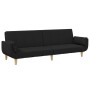 Sofá cama de 2 plazas con taburete tela negro de , Sofás - Ref: Foro24-3258143, Precio: 330,86 €, Descuento: %