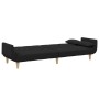 Sofá cama de 2 plazas con taburete tela negro de , Sofás - Ref: Foro24-3258143, Precio: 330,86 €, Descuento: %