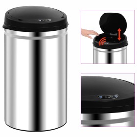 Trash can with automatic sensor 40 L stainless steel by vidaXL, Garbage cans and trash cans - Ref: Foro24-322693, Price: 96,1...