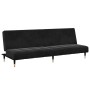 Sofá cama de 2 plazas con taburete terciopelo negro de , Sofás - Ref: Foro24-3258148, Precio: 308,99 €, Descuento: %