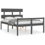 Seniorenbett mit grauem Massivholz-Kopfteil von vidaXL, Betten und Lattenroste - Ref: Foro24-3195328, Preis: 149,31 €, Rabatt: %