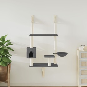 Dark grey 153 cm wall-mounted scratching post for cats by , Cat furniture - Ref: Foro24-172406, Price: 60,85 €, Discount: %