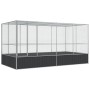 Aviary with silver-colored steel extension 418x207x212 cm by , Feet and bird cages - Ref: Foro24-3214272, Price: 569,43 €, Di...