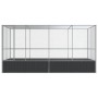 Aviary with silver-colored steel extension 418x207x212 cm by , Feet and bird cages - Ref: Foro24-3214272, Price: 569,43 €, Di...