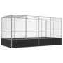 Aviary with silver-colored steel extension 418x207x212 cm by , Feet and bird cages - Ref: Foro24-3214272, Price: 569,43 €, Di...