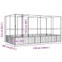 Aviary with silver-colored steel extension 418x207x212 cm by , Feet and bird cages - Ref: Foro24-3214272, Price: 569,43 €, Di...