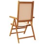 Reclining garden chairs, set of 6, solid wood frame with beige fabric. by , Garden chairs - Ref: Foro24-3214548, Price: 426,9...