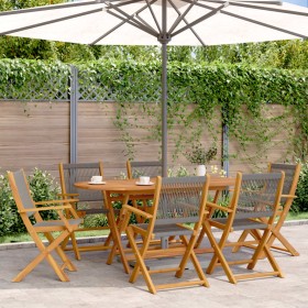 Reclining garden chairs 6 pcs solid acacia wood gray by , Garden chairs - Ref: Foro24-3214569, Price: 420,39 €, Discount: %