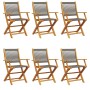 Reclining garden chairs 6 pcs solid acacia wood gray by , Garden chairs - Ref: Foro24-3214569, Price: 420,39 €, Discount: %