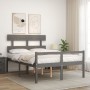 Seniorenbett mit grauem Massivholz-Kopfteil von vidaXL, Betten und Lattenroste - Ref: Foro24-3195328, Preis: 149,31 €, Rabatt: %