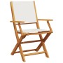 Folding garden chairs 4 units solid wood and cream fabric by , Garden chairs - Ref: Foro24-3214574, Price: 242,36 €, Discount: %