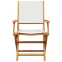 Folding garden chairs 4 units solid wood and cream fabric by , Garden chairs - Ref: Foro24-3214574, Price: 242,36 €, Discount: %